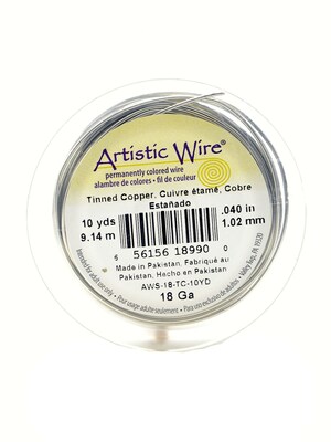 Artistic Wire Spools 10 Yd. Tinned Copper 18 Gauge [Pack Of 4] (4PK-AWS-18-TC-10YD)