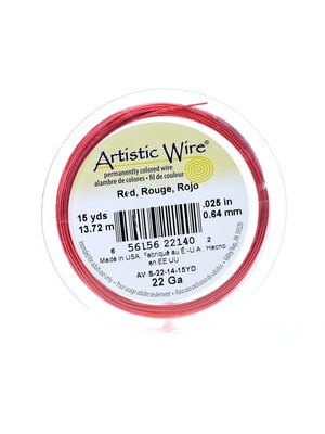 Artistic Wire Spools 15 Yd. Red 22 Gauge [Pack Of 4] (4PK-AWS-22-14-15YD)