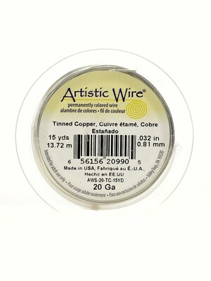 Artistic Wire Spools 15 Yd. Tinned Copper 20 Gauge [Pack Of 4] (4PK-AWS-20-TC-15YD)