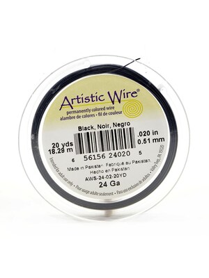 Artistic Wire Spools 20 Yd. Black 24 Gauge [Pack Of 4] (4PK-AWS-24-02-20YD)