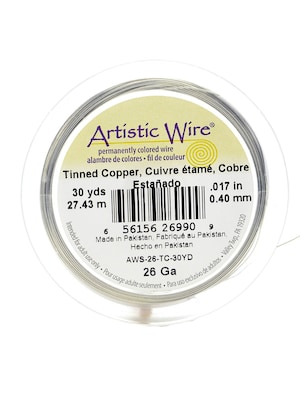 Artistic Wire Spools 30 Yd. Tinned Copper 26 Gauge [Pack Of 4] (4PK-AWS-26-TC-30YD)