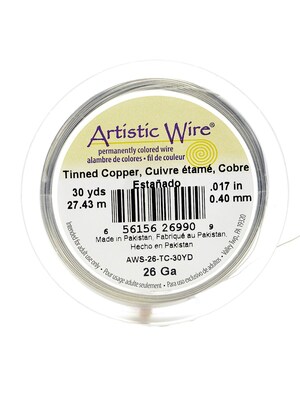 Artistic Wire Spools 30 Yd. Tinned Copper 26 Gauge [Pack Of 4] (4PK-AWS-26-TC-30YD)