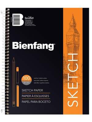 Bienfang 11 x 14 Wire Bound Sketch Pad, 100 Sheets/Pad, 2/Pack (53159-PK2)