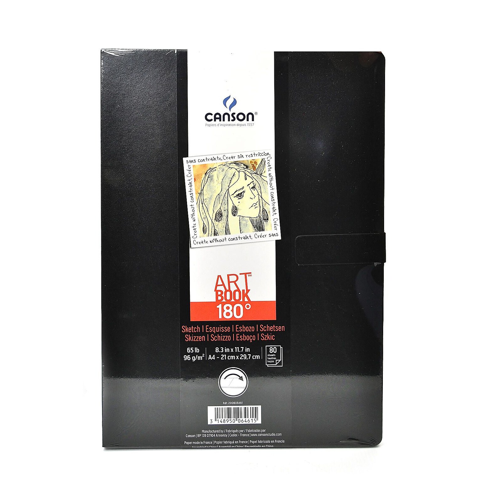 Canson 180 Degree Hardbound Sketch Books, 8-3/10 x 11-7/10, 80 Sheets (200006461)