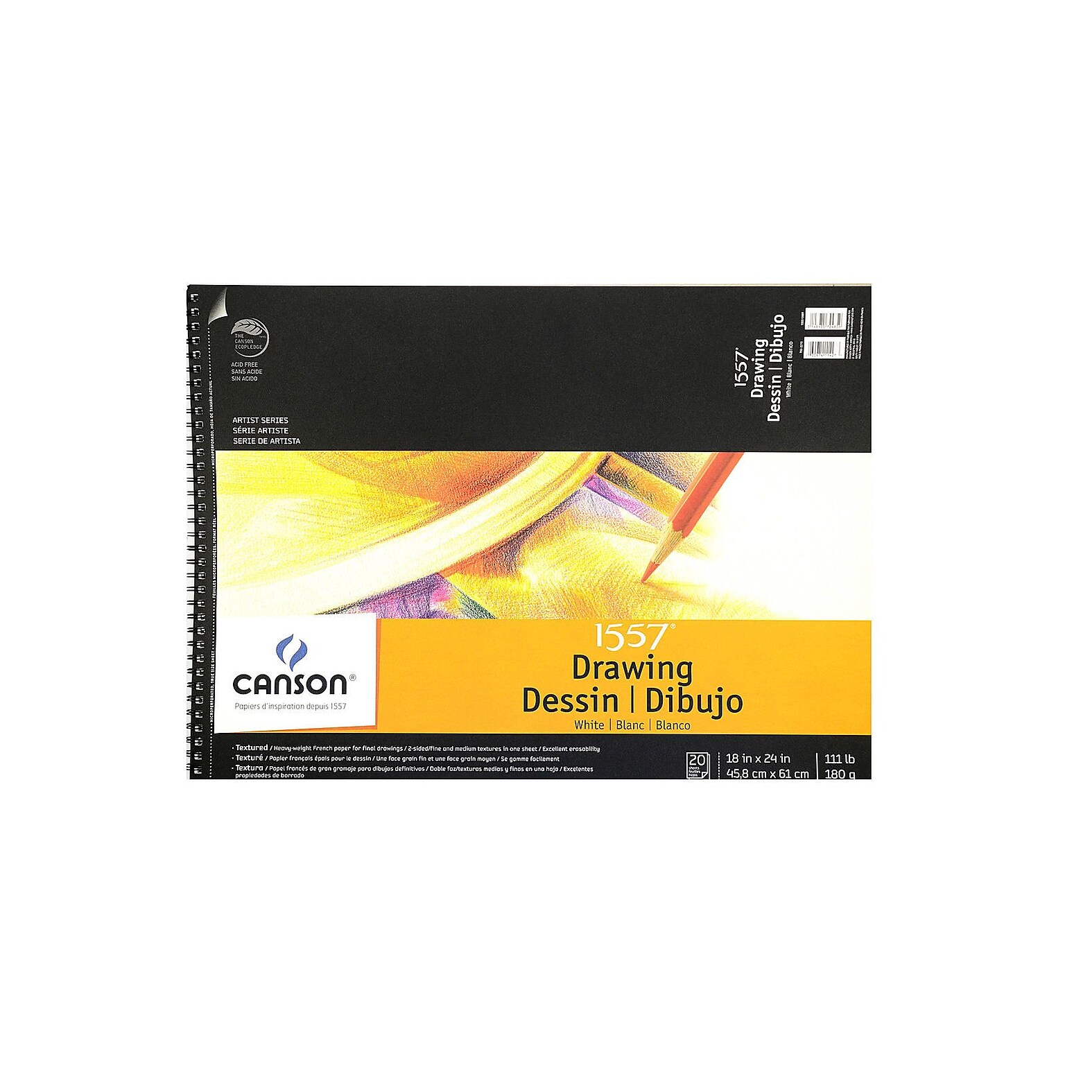 Canson C A Grain Drawing Paper Pads, 18 In. x 24 In. (100510889)