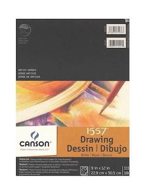 Canson C A Grain Drawing Paper Pads, 9 In. x 12 In., Pack Of 3 (3PK-100510886)