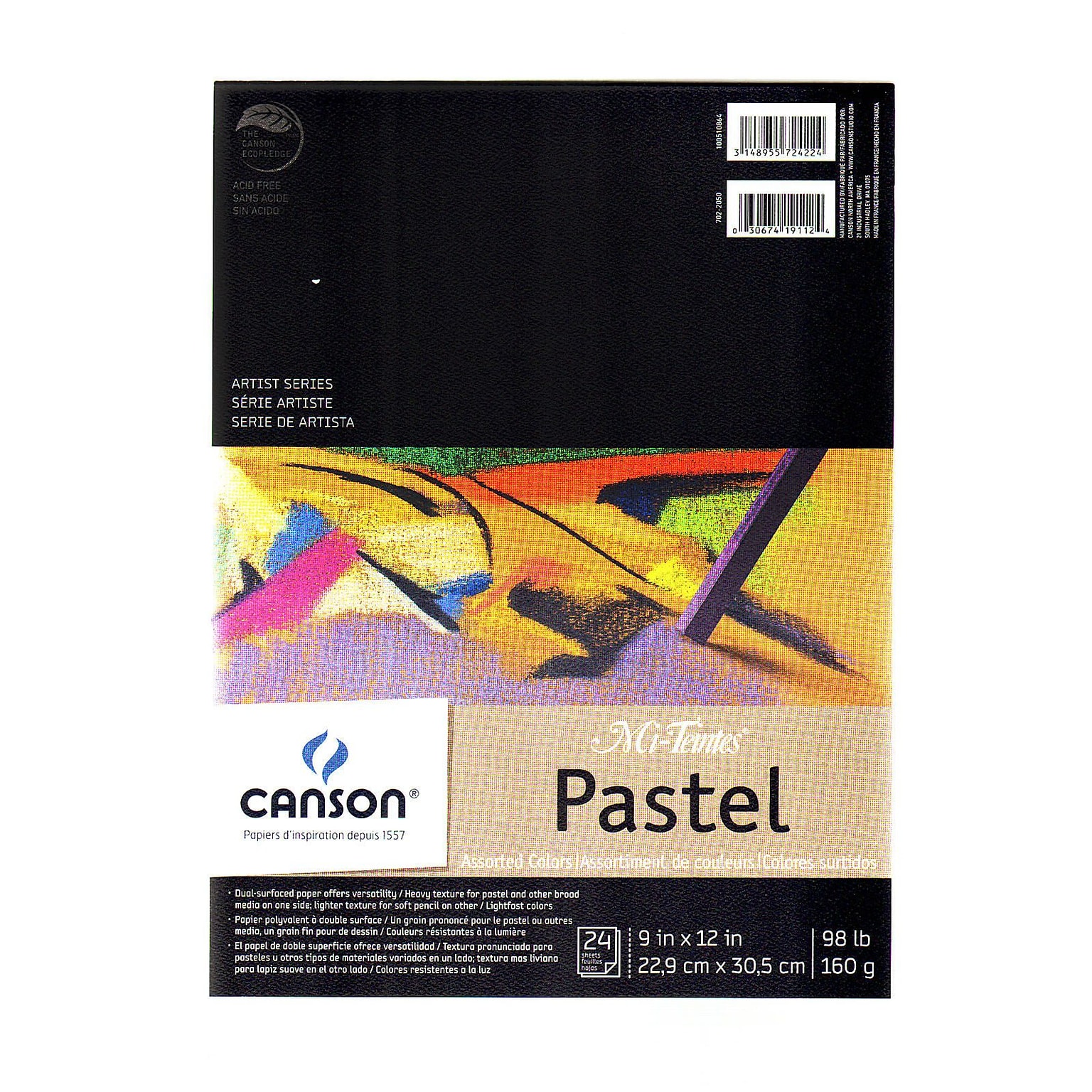 Canson Mi-Teintes Pastel Assorted Pad, 9 In. x 12 In. (100510864)