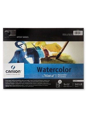 Canson Montval Watercolor Paper 9 In. X 12 In. Block Of 15 140 Lb. Cold Press [Pack Of 2] (2PK-100511063)