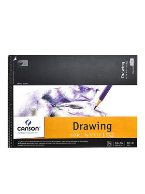 Canson Pure White Drawing Pads, 18 In. x 24 In. (100510893)