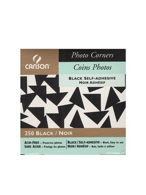 Canson Self-Adhesive Acid-Free Photo Corners, Black, Pack Of 4 (4PK-100510370)