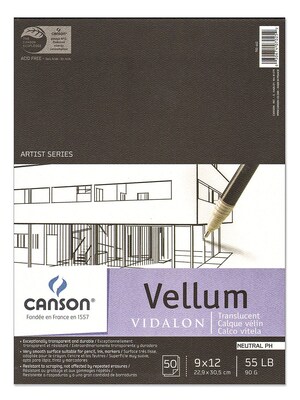 Canson Vidalon Tracing Vellum, 9 In. x 12 In., Pad Of 50 Sheets (100510983)