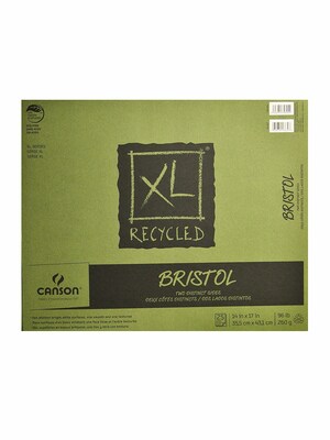 Canson XL Recycled Bristol Pads, 14 In. x 17 In., Pad Of 25 Sheets, Fold-Over (100510934)
