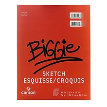 Canson 9 x 12 Tape Bound Sketch Pad, 125 Sheets/Pad, 3/Pack (58278-PK3)