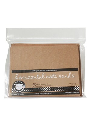 Canvas Corp Packaged Cards And Envelopes Horizontal Note Cards With Envelopes Kraft 5 1/2 In. X 4 In. 4/Pack (4PK-CDS1830)