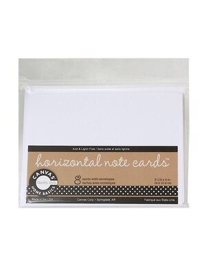 Canvas Corp Packaged Cards And Envelopes Horizontal Note Cards With Envelopes White 5 1/2 In. X 4 in. 4/Pack(4PK-CDS1828)