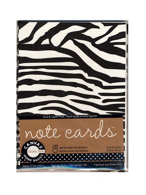 Canvas Corp Packaged Cards And Envelopes Note Cards With Envelope Black & White  4 In. X 5 1/2 In. 4/Pack, (4PK-CDS1827)