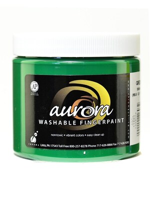 Chroma Inc. Aurora Washable Finger Paint Green [Pack Of 4] (4PK-11603)