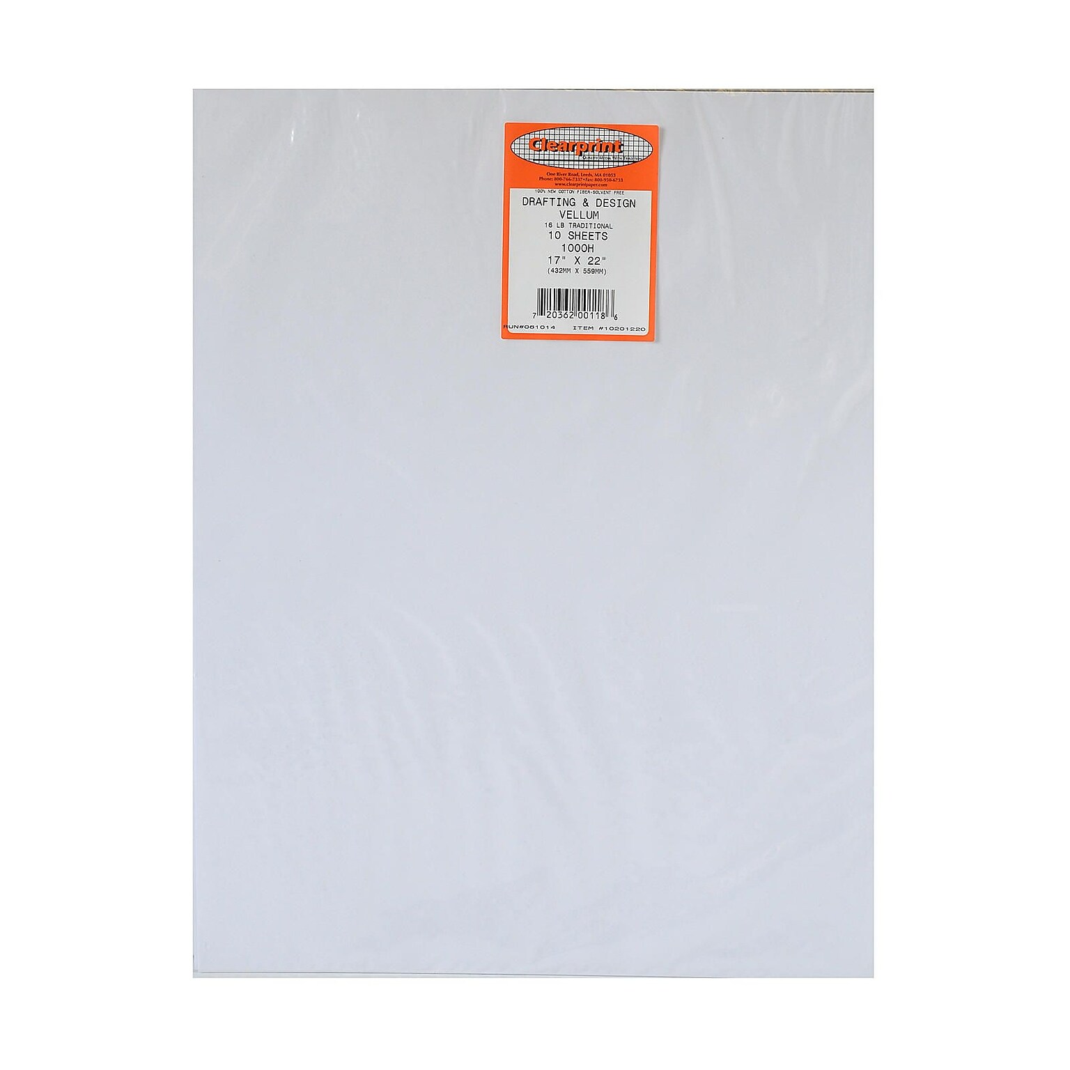 Clearprint Design Vellum No. 1000H Drafting Paper, 17 X 22, 10/Pk (10201220)