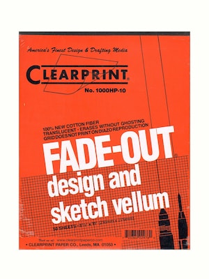 Clearprint Fade-Out Design And Sketch Vellum - Grid Pad 10 X 10 8 1/2 In. X 11 In. Pad Of 50 (100034