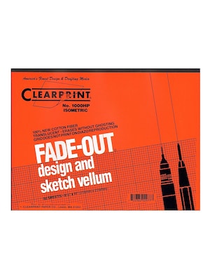 Clearprint Fade-Out Design And Sketch Vellum, Isometric 8 1/2 x 11 (10005410)
