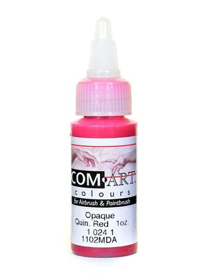 Com-Art Opaque Airbrush Color Paint, Quinacridone Red, 4/Pk (4PK-1-024-1)