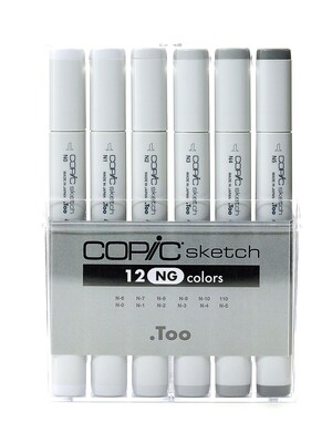Copic Sketch Marker Sets Neutral Grays Set Of 12 (SNG12)
