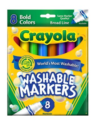 Crayola Bold Colors Ultra-Clean Washable Markers Broad Box Of 8 [Pack Of 6] (6PK-58-7832)