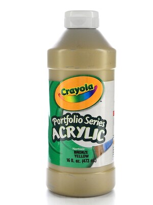Crayola Portfolio Series Acrylic Paint Bronze Yellow 16 Oz. [Pack Of 2] (2PK-20-4016-530)