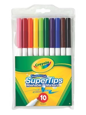 Crayola Broad Line Washable Markers, Broad Bullet Tip, Red, 12/Box