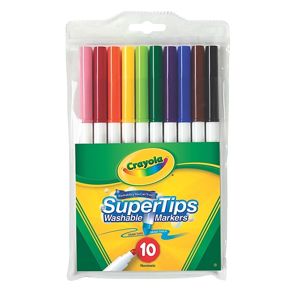 Crayola 58-7813 Washable Markers, Fine Point, Classic Colors, 12/Set 