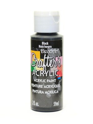 Decoart Crafters Acrylic 2 Oz Black, 12/Pk (12PK-DCA47-3)
