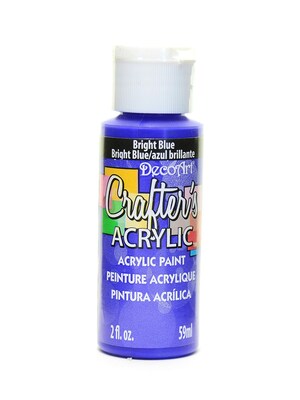 Decoart Crafters Acrylic Paint, 2 oz, Bright Blue, 12/Pk (12PK-DCA101-3)
