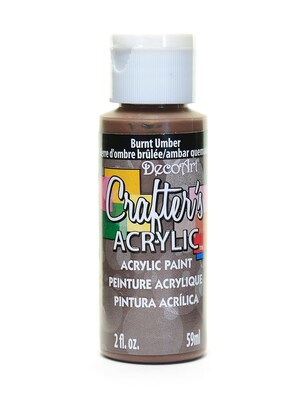 Decoart Crafters Acrylic Paint, 2 oz, Burnt Umber, 12/Pk (12PK-DCA16-3)
