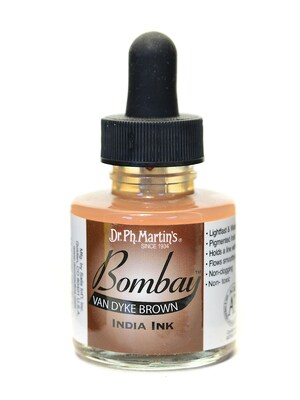 Dr. Ph. MartinS Bombay India Ink 1 Oz. Van Dyke Brown [Pack Of 4] (4PK-800815-23BY)