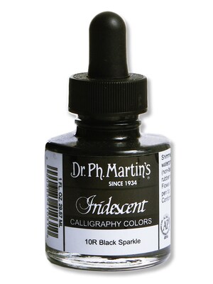 Dr. Ph. MartinS Iridescent Calligraphy Colors 1 Oz. Black Sparkle 2/Pack (2PK-400070-10R)