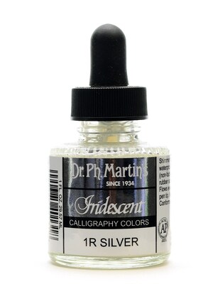 Dr. Ph. MartinS Iridescent Calligraphy Colors 1 Oz. Silver [Pack Of 2] (2PK-400070-1R)