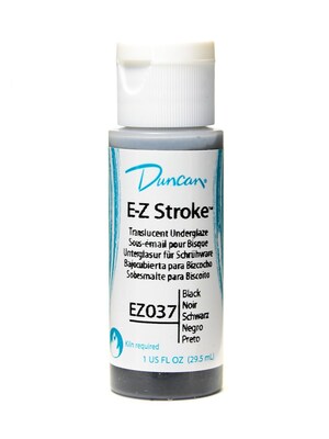 Duncan E-Z Stroke Translucent Underglaze Paint, Black, 1 Oz., 4/Pk (4PK-EZ037-1 93037)