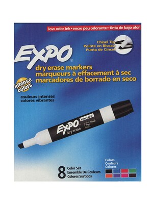 Expo Low-Odor Dry Erase Marker Sets Chisel Set Of 8 [Pack Of 2] (2PK-80078)