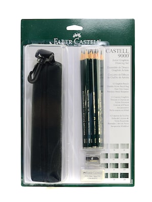 Faber-Castell 9000 Artist Graphite Drawing Set With Bag Set Of 12 (800028)