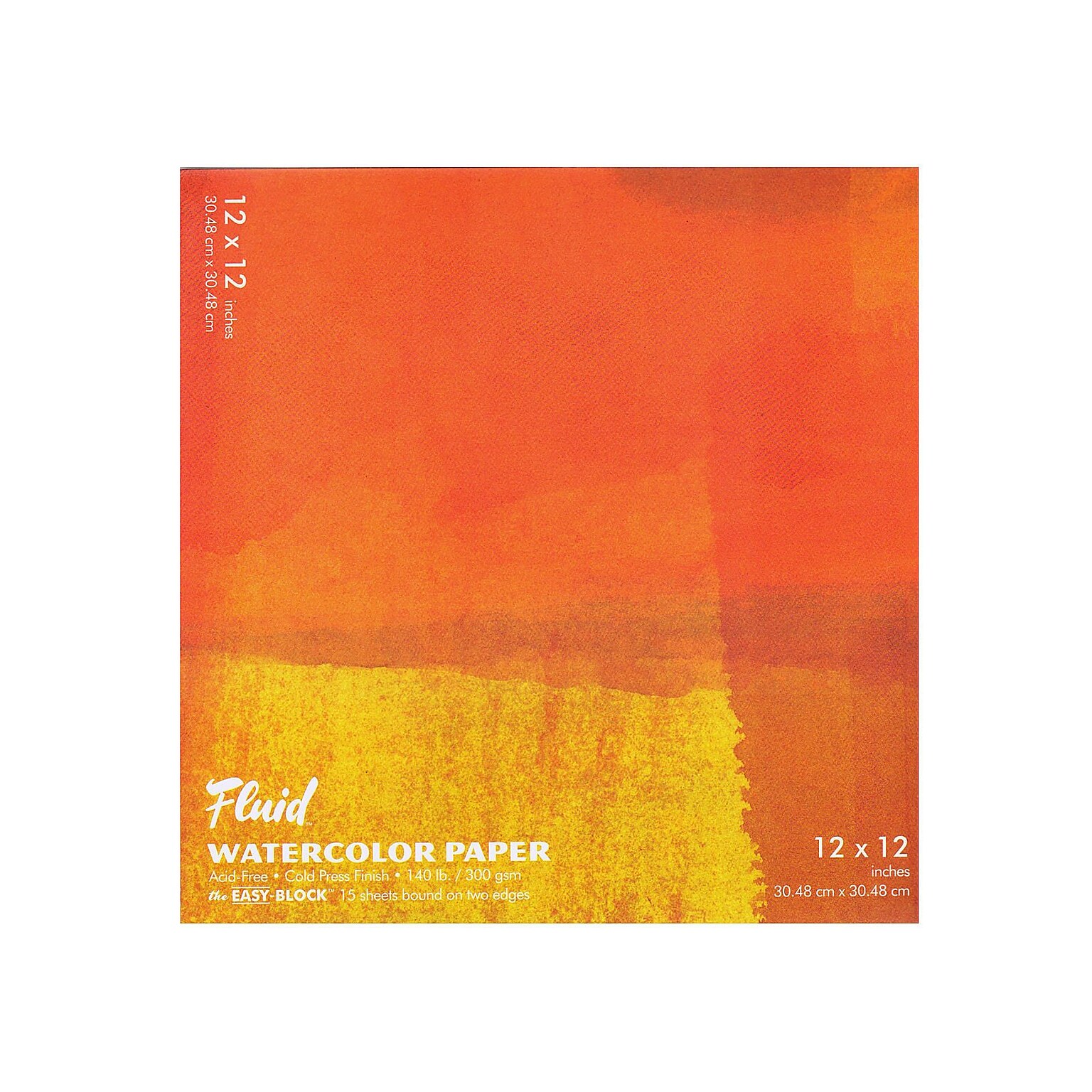 Global Art Fluid Cold Press Watercolor Paper 12 In. X 12 In. Block (881212)