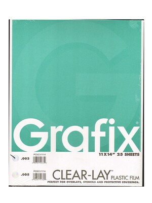 Grafix Clear-Lay Acetate Alternative 0.003 In. 11 x 14, Pad of 25 (P03CV1114)