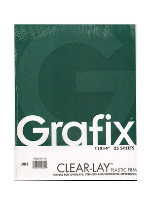 Grafix Clear-Lay Acetate Alternative 0.005 In. 11 In. x 14 In. Pad of 25 (P05CV1114)