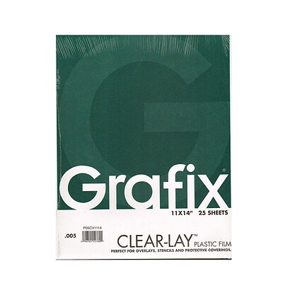 Grafix Clear-Lay Acetate Alternative 0.005 In. 11 In. x 14 In. Pad of 25 (P05CV1114)