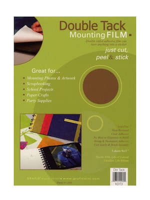Grafix Double Tack Mounting Film 9 In. X 12 In. Pack Of 3 [Pack Of 3] (3PK-KDT3)