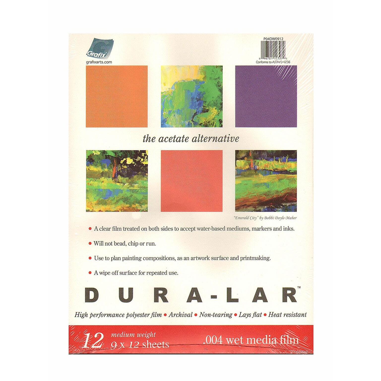 Grafix Dura-Lar Acetate Alternative Wet Media Pads 9 In. X 12 In. Pad Of 12 (P04DW0912)