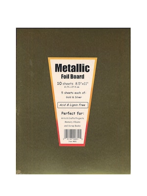 Hygloss Metallic Foil Board Gold And Silver 8 1/2 In. X 11 In. [Pack Of 3] (3PK-851)