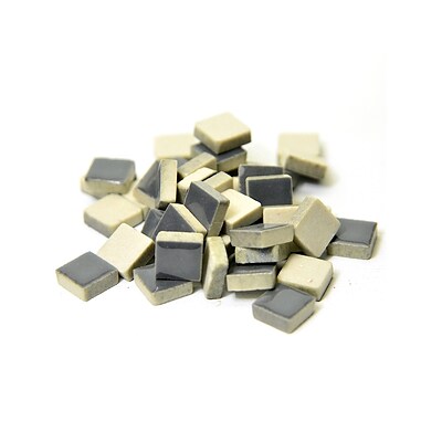 Jennifer'S Mosaics Deco Ceramic Mosaic Tiles Gray Square [Pack Of 4] (4PK-MS705J)