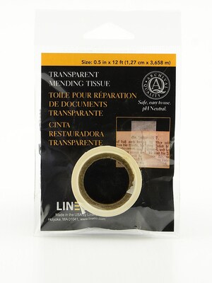 Lineco Transparent Mending Tissue 1/2 In. X 12 Ft. Roll [Pack Of 4] (4PK-L533-0017M)