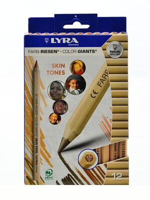 Lyra® (Dixon Ticonderoga®) Color Giants Skin Tones Colored Pencils, 6.25mm,  Assorted Colors, 12/Set
