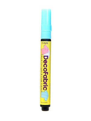Marvy Uchida DecoFabric Markers, Bullet Tip, Fluorescent Light Blue, 6/Pack (74406)